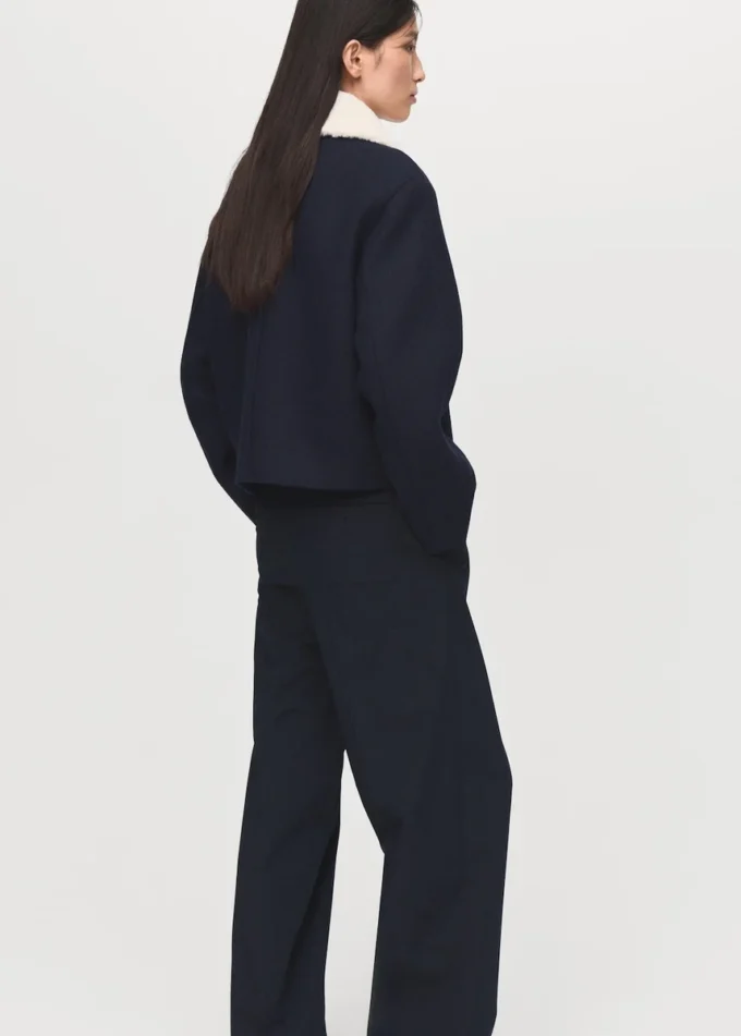 Giacca in misto lana con collo in misto shearling Giacca in misto lana con collo in misto shearling