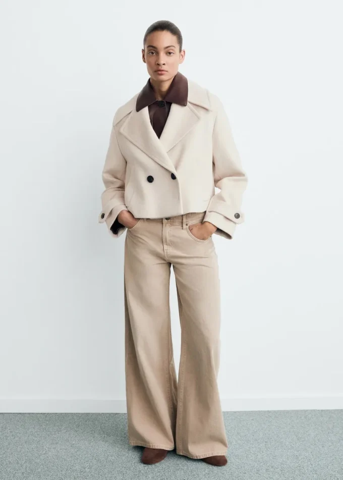 Giacca in misto lana con maxi revers Giacca in misto lana con maxi revers