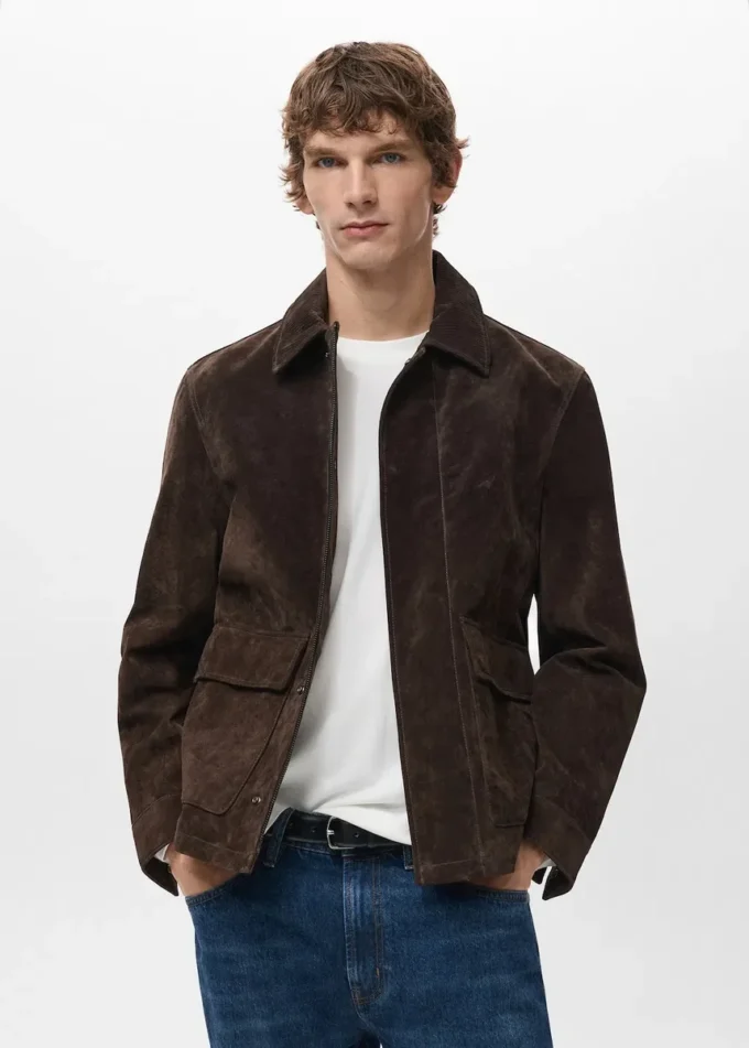 Giacca in pelle scamosciata 100% Giacca in pelle scamosciata 100%