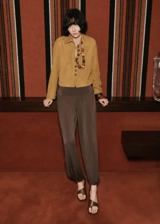 Giacca in pelle scamosciata con bottoni