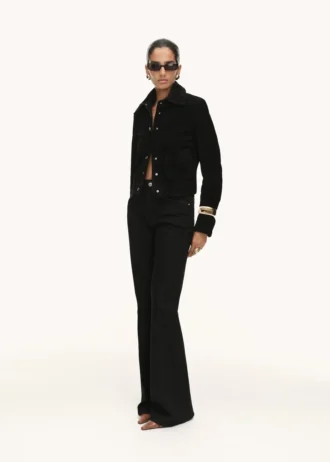 Giacca in pelle scamosciata con bottoni