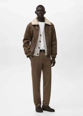 Giacca in pelle scamosciata sintetica