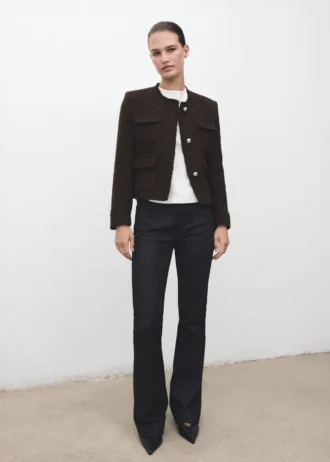 Giacca in tweed con bordi sfrangiati