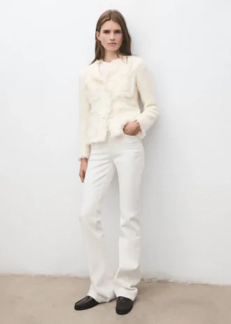 Giacca in tweed con bordi sfrangiati