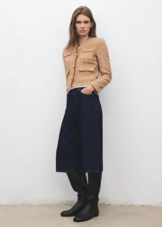 Giacca in tweed con bordi sfrangiati