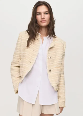 Giacca in tweed con bottoni gioiello