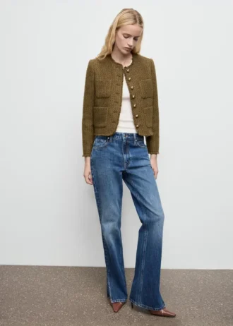 Giacca in tweed con bottoni gioiello