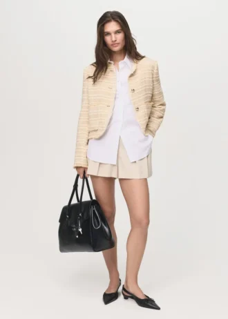 Giacca in tweed con bottoni gioiello