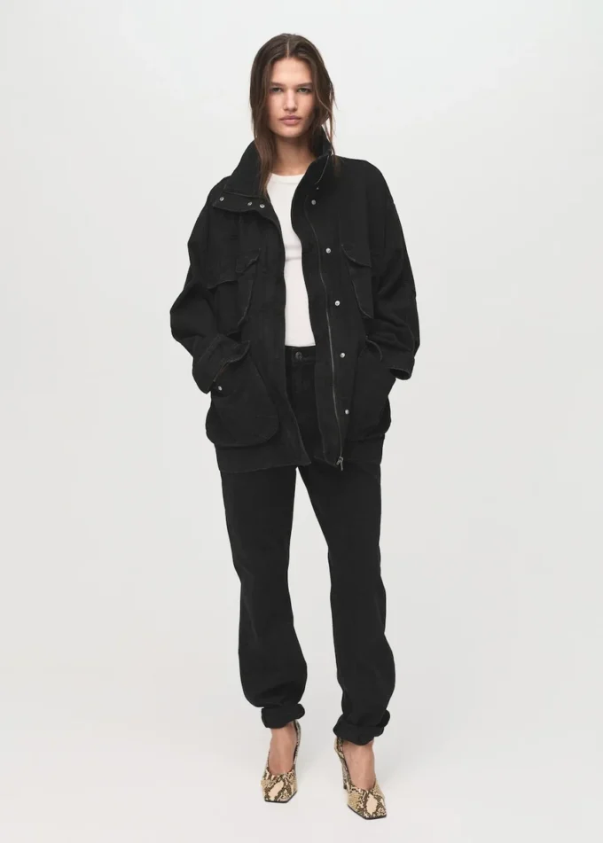 Giacca oversize in denim con tasche Giacca oversize in denim con tasche