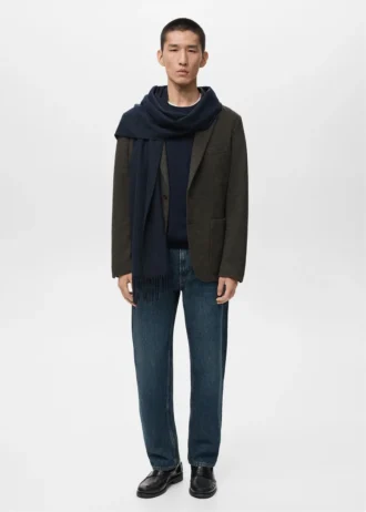 Giacca slim fit a microquadri