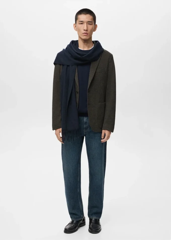 Giacca slim fit a microquadri Giacca slim fit a microquadri