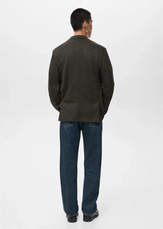 Giacca slim fit a microquadri Giacca slim fit a microquadri