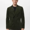 Giacca slim fit doppiopetto in velluto a coste Giacca slim fit doppiopetto in velluto a coste
