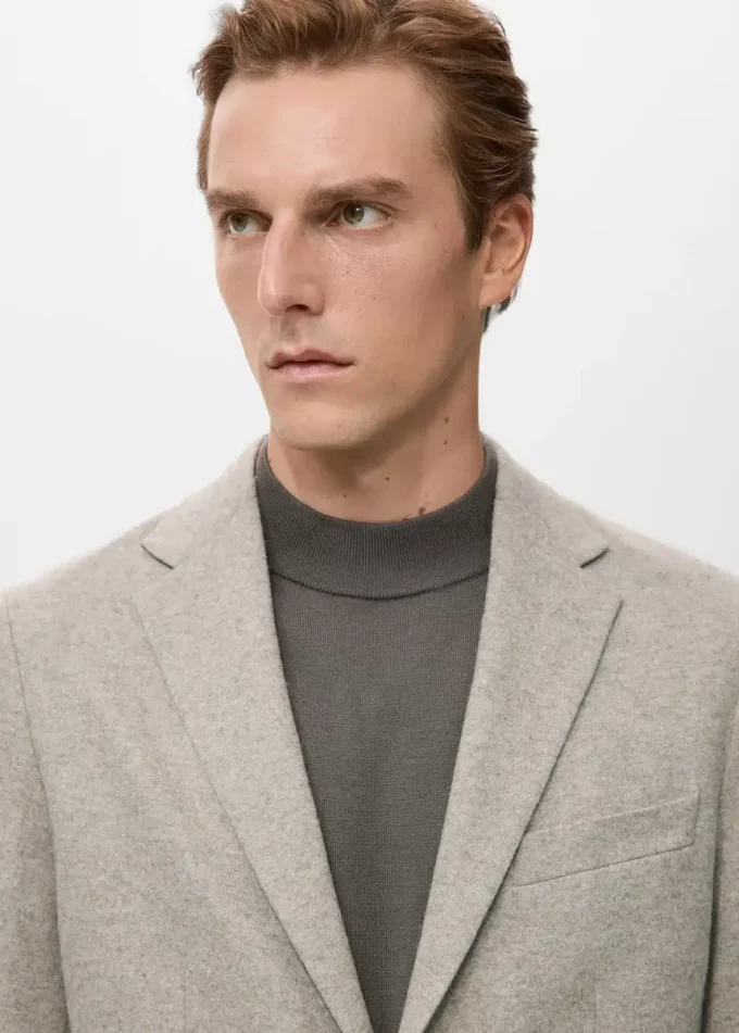Giacca slim fit in lana screziata Giacca slim fit in lana screziata