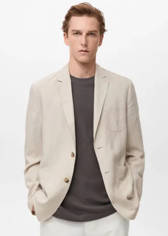 Giacca slim fit in lino