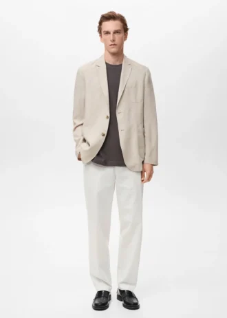 Giacca slim fit in lino