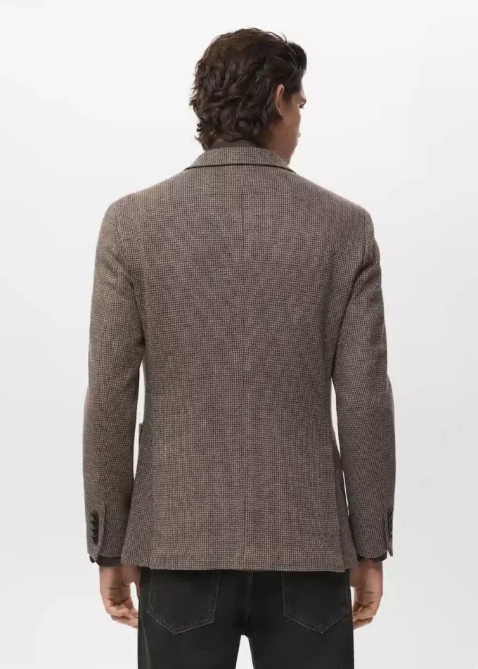 Giacca slim fit in micro pied-de-poule Giacca slim fit in micro pied-de-poule