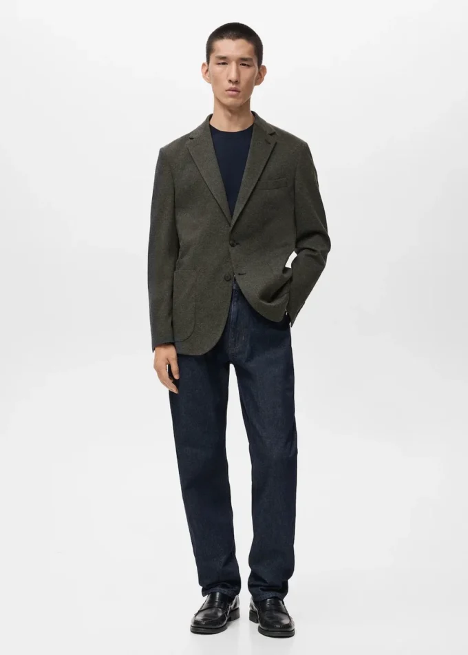 Giacca slim fit in microstruttura Giacca slim fit in microstruttura
