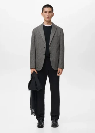 Giacca slim fit in microstruttura