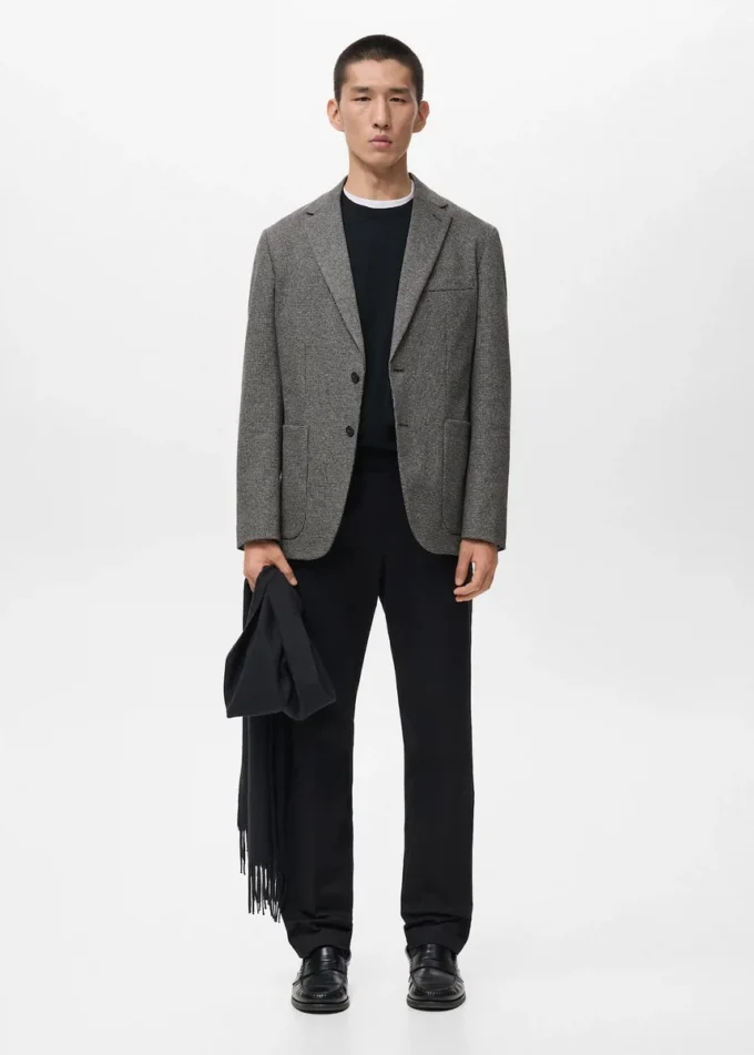 Giacca slim fit in microstruttura