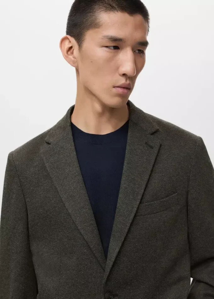 Giacca slim fit in microstruttura Giacca slim fit in microstruttura