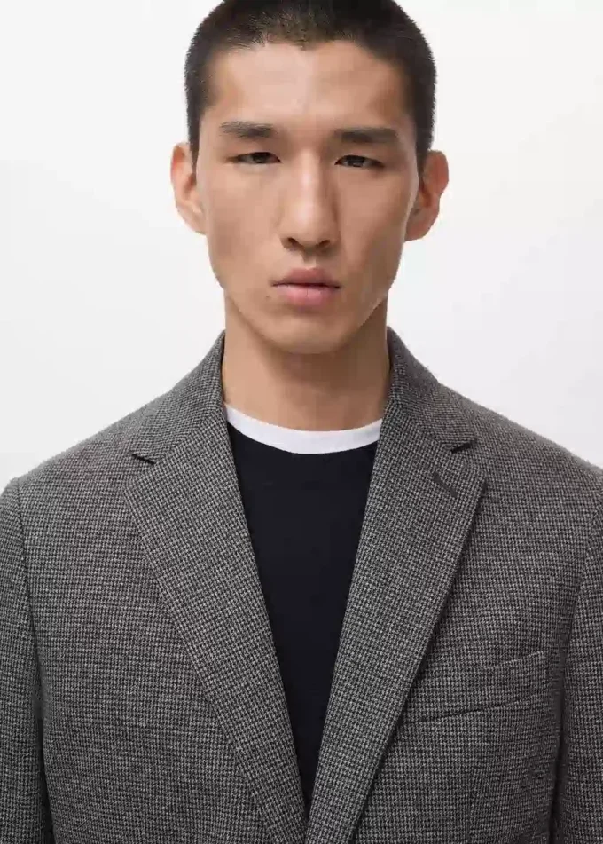 Giacca slim fit in microstruttura