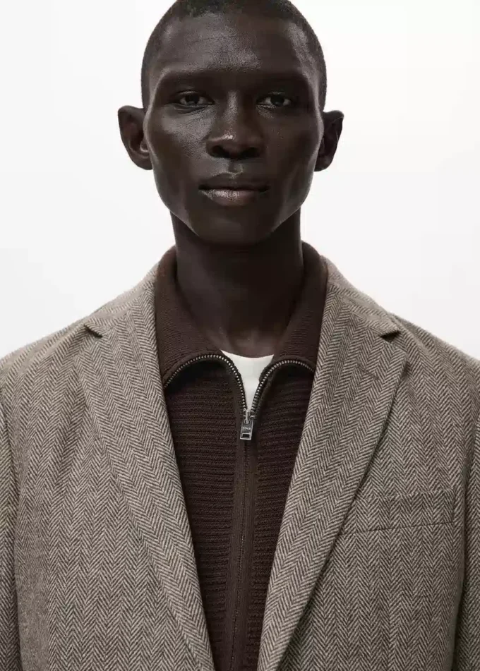 Giacca slim fit in misto lana