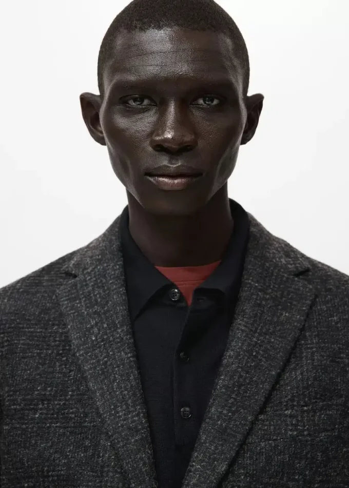 Giacca slim fit in misto lana