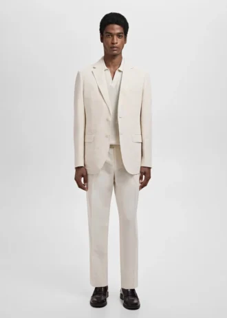 Giacca slim fit in misto lino e lyocell Giacca slim fit in misto lino e lyocell