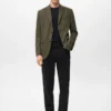 Giacca slim fit strutturata in cotone Giacca slim fit strutturata in cotone