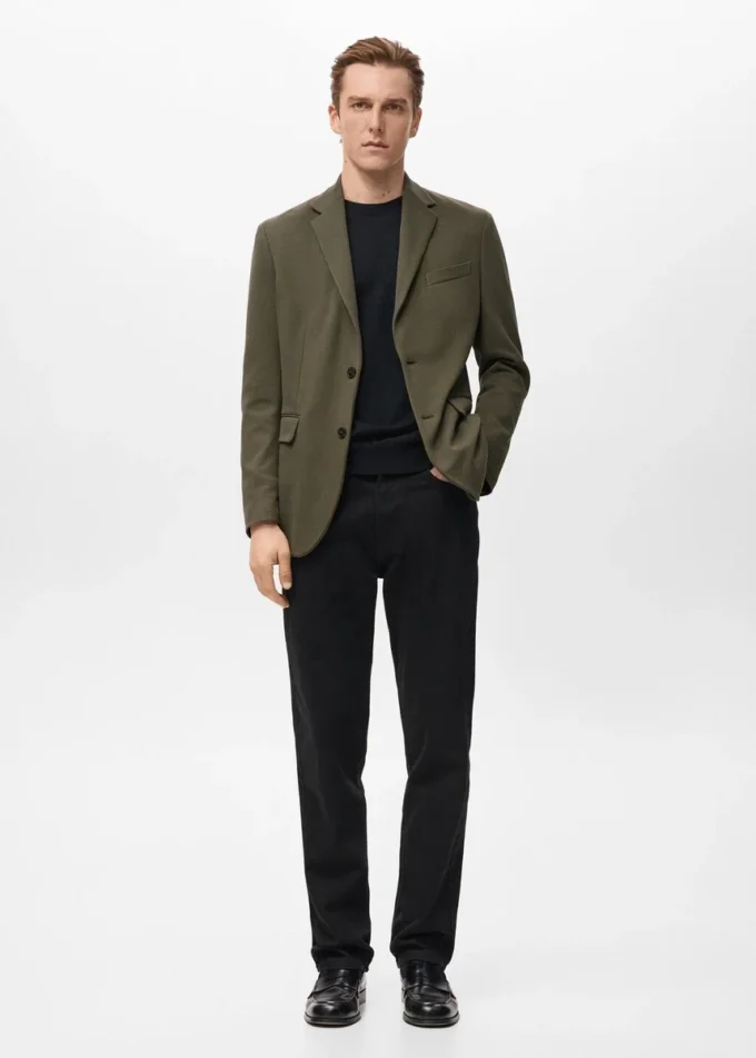 Giacca slim fit strutturata in cotone Giacca slim fit strutturata in cotone