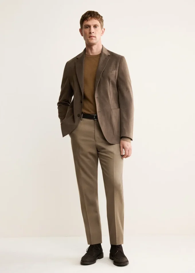 Giacca slim fit strutturata in cotone Giacca slim fit strutturata in cotone