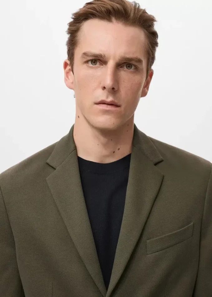 Giacca slim fit strutturata in cotone Giacca slim fit strutturata in cotone