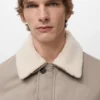 Giacca trapuntata con collo effetto shearling Giacca trapuntata con collo effetto shearling