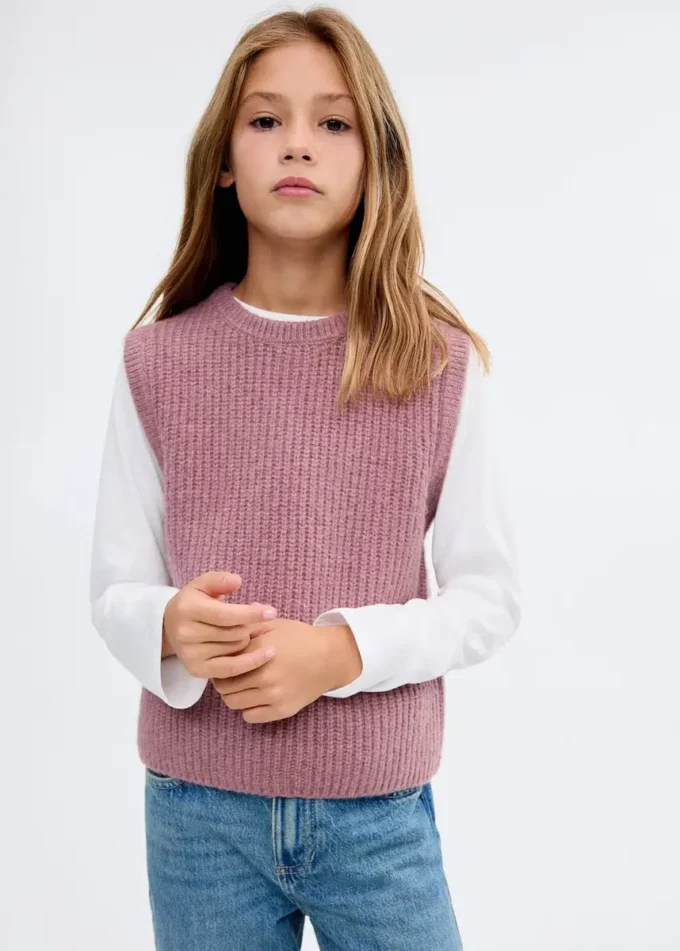 Gilet in maglia a coste Gilet in maglia a coste