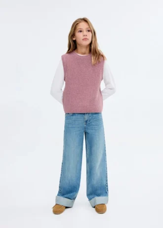 Gilet in maglia a coste