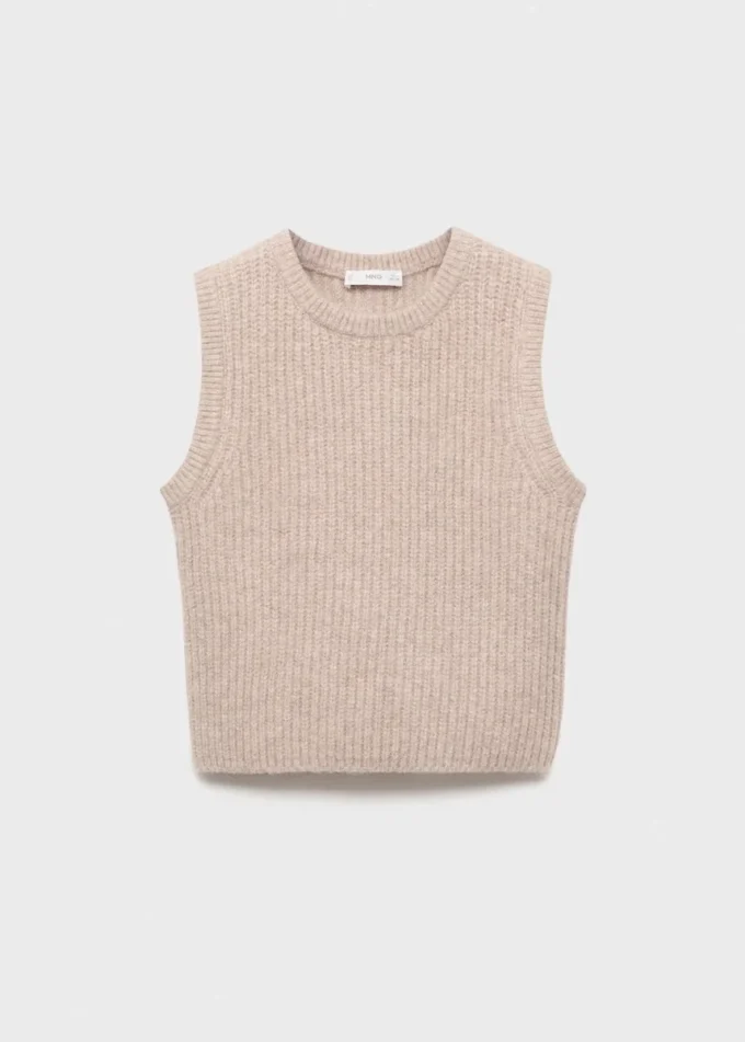 Gilet in maglia a coste