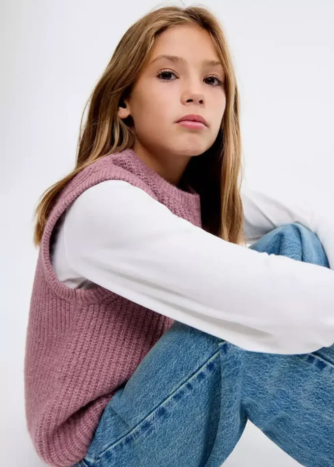 Gilet in maglia a coste Gilet in maglia a coste