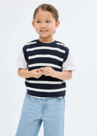 Gilet lavorato a maglia a righe