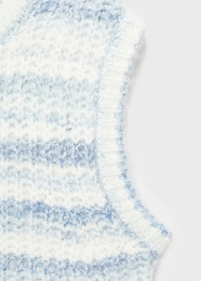 Gilet lavorato a maglia a righe Gilet lavorato a maglia a righe