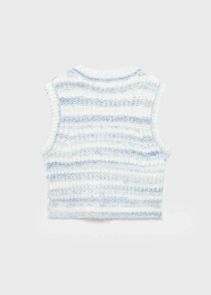 Gilet lavorato a maglia a righe Gilet lavorato a maglia a righe