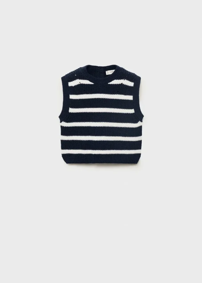 Gilet lavorato a maglia a righe Gilet lavorato a maglia a righe