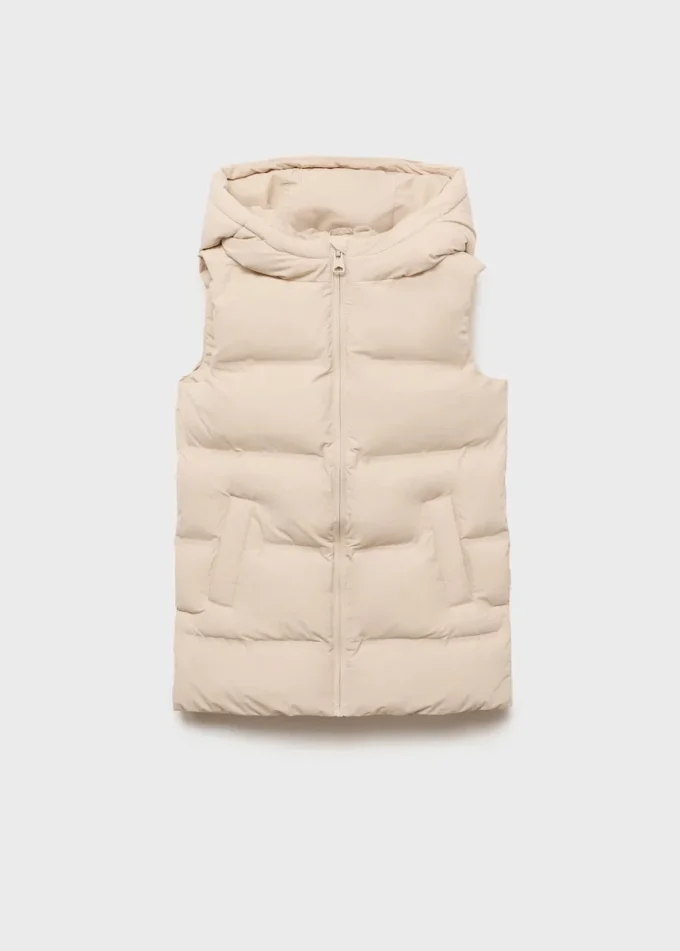 Gilet lungo con cappuccio Gilet lungo con cappuccio