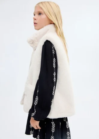 Gilet mantella effetto pelliccia