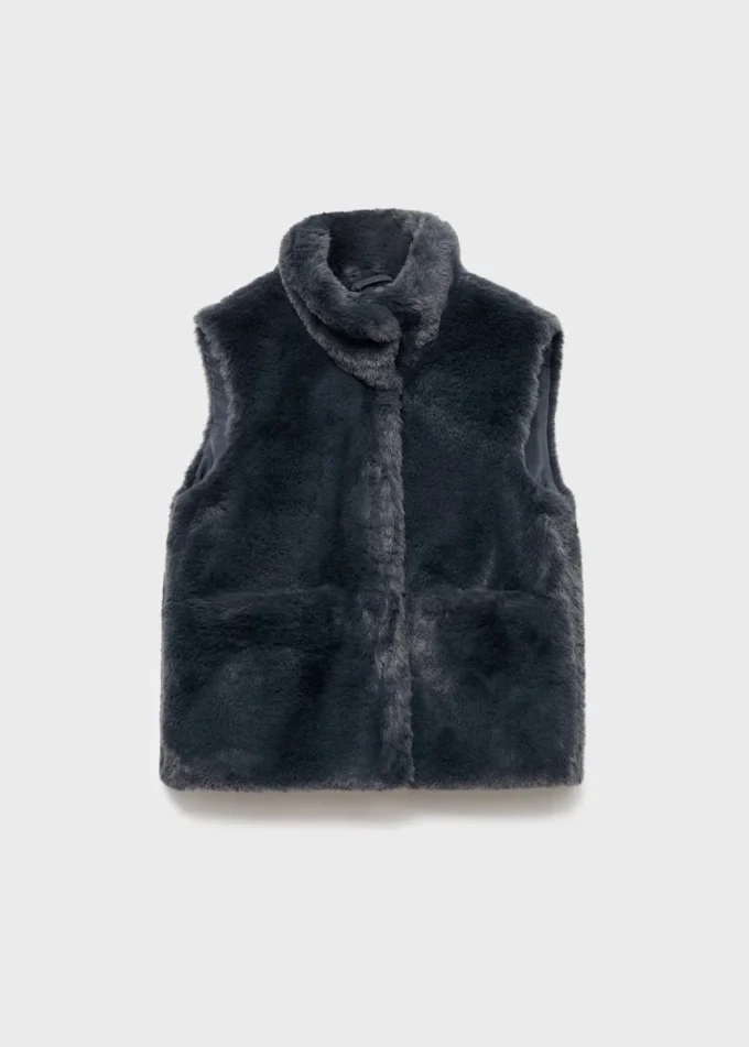 Gilet mantella effetto pelliccia Gilet mantella effetto pelliccia