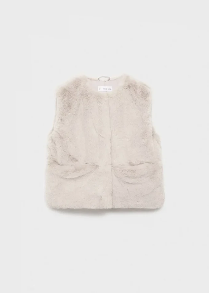 Gilet mantella effetto pelliccia