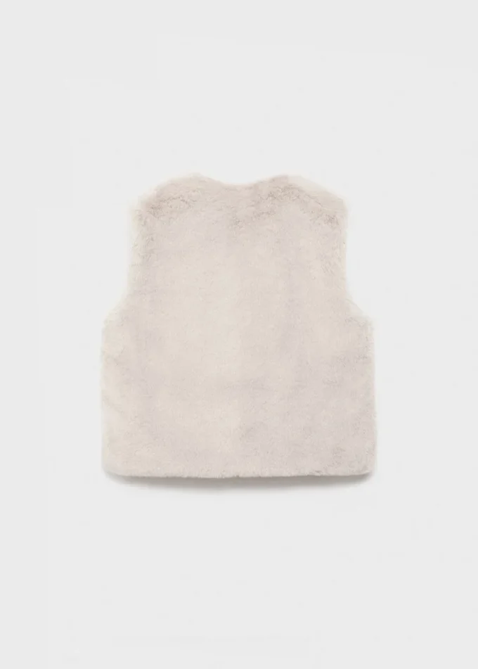 Gilet mantella effetto pelliccia