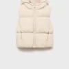 Gilet trapuntato con cappuccio Gilet trapuntato con cappuccio