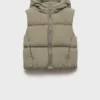 Gilet trapuntato con cappuccio Gilet trapuntato con cappuccio