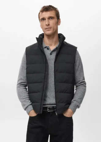 Gilet trapuntato con imbottitura in piuma e piumino